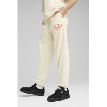 Pantaloni de trening din amestec de bumbac cu imprimeu logo
