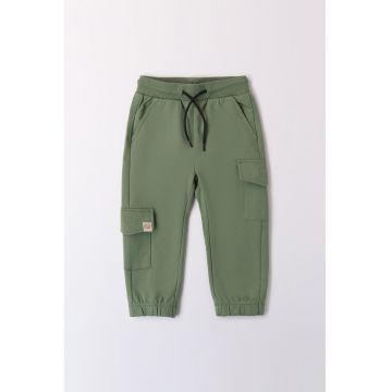 Pantaloni de trening din amestec de bumbac cu snururi