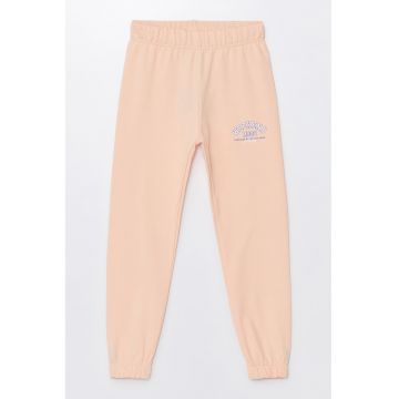 Pantaloni de trening din bumbac cu banda elastica in talie