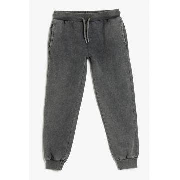 Pantaloni de trening din bumbac cu snur in talie