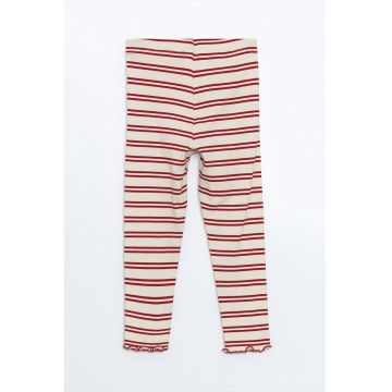 Pantaloni din amestec de bumbac cu model in dungi