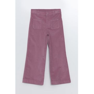 Pantaloni din amestec de bumbac cu talie medie