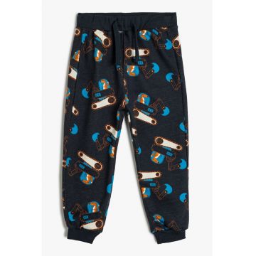 Pantaloni din bumbac cu design grafic