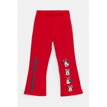 Pantaloni evazati cu imprimeu Minnie Mouse