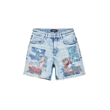 Pantaloni scurti din denim cu imprimeu