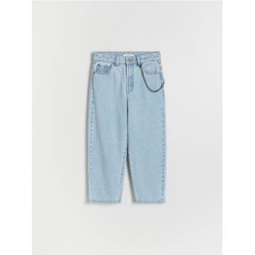 Reserved - BOYS` JEANS TROUSERS & CHAIN - albastru