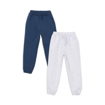 Set de pantaloni de trening uni cu snur- 2 perechi