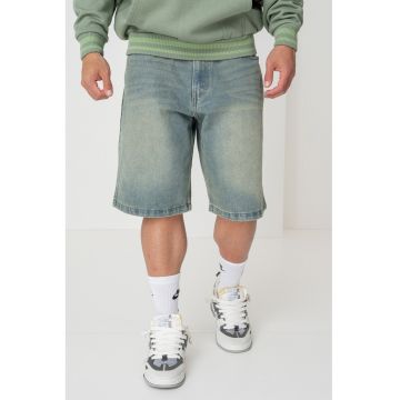 Bermude de denim cu aspect decolorat