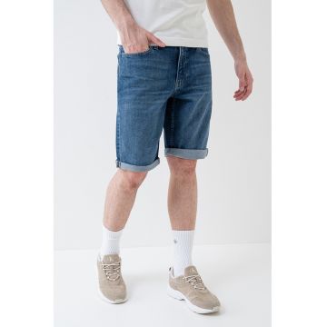 Bermude din denim cu aspect decolorat