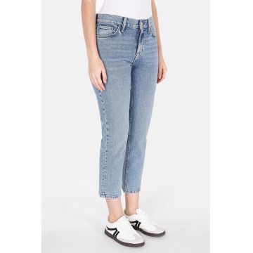 Blugi crop cu talie inalta