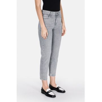 Blugi crop cu talie inalta