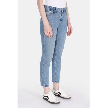 Blugi crop cu talie inalta