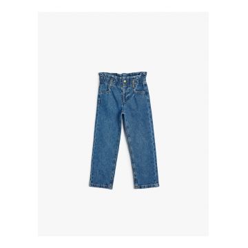 Blugi regular fit cu talie elastica