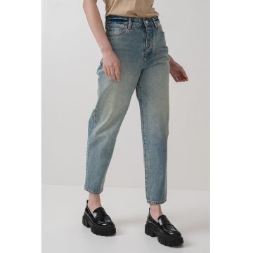 Blugi relaxed fit cu talie inalta