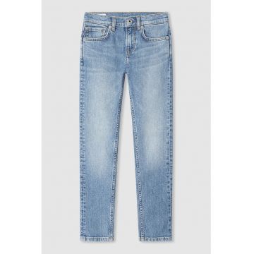 Blugi skinny cu aspect decolorat