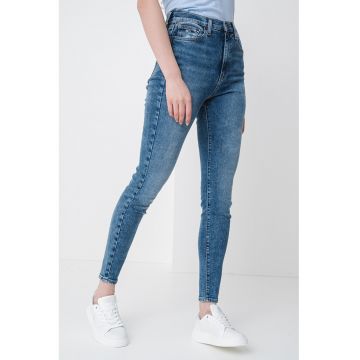 Blugi skinny cu talie inalta