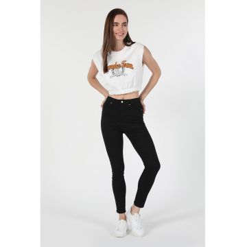 Blugi skinny cu talie inalta