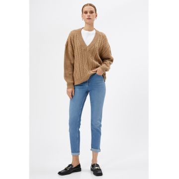 Blugi slim fit cu talie joasa Eve