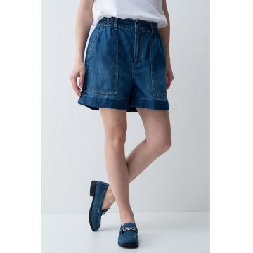 Pantalomi scurti din denim cu talie inalta