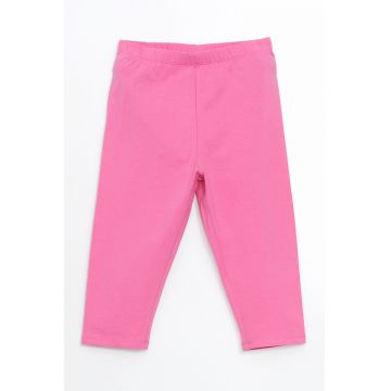Pantalon din amestec de bumbac cu model uni
