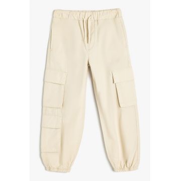 Pantaloni cargo cu talie medie