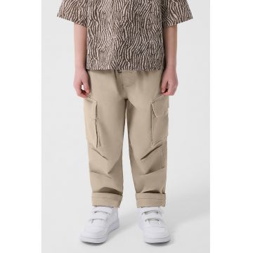 Pantaloni cargo drepti cu talie elastica