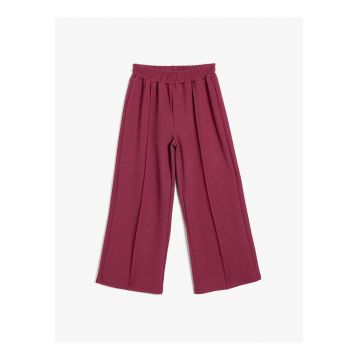 Pantaloni cu croiala ampla - model uni si talie elastica