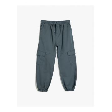 Pantaloni de trening cargo cu snur