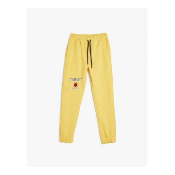 Pantaloni de trening cu buzunare laterale - din amestec de bumbac