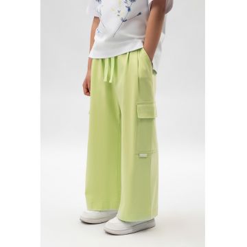 Pantaloni de trening cu croiala ampla si snururi
