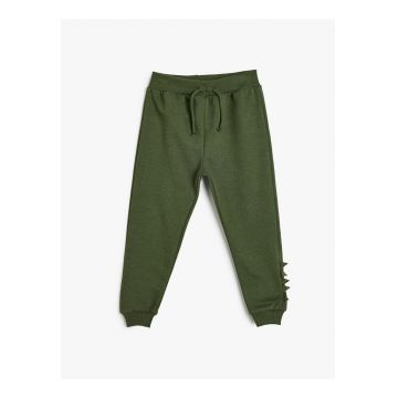 Pantaloni de trening cu croiala conica si snur de ajustare in talie