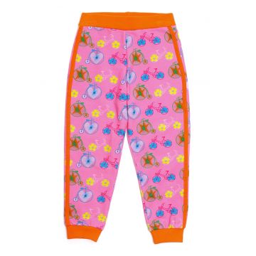 Pantaloni de trening cu imprimeu cu bicicleta