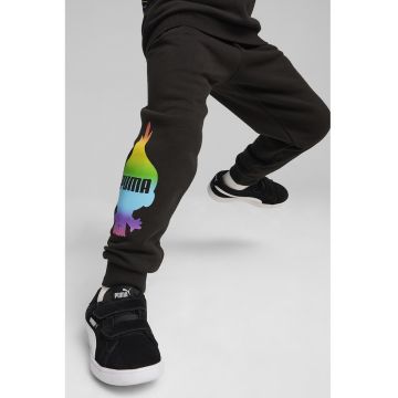 Pantaloni de trening cu imprimeu si buzunare laterale