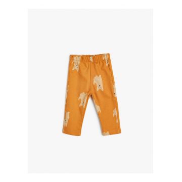 Pantaloni de trening cu imprimeu si talie elastica