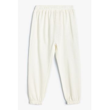 Pantaloni de trening de bumbac cu banda elastica in talie
