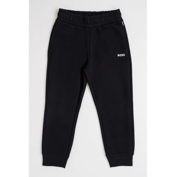 Pantaloni de trening din amestec de bumbac cu detaliu logo
