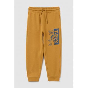 Pantaloni de trening din bumbac cu imprimeu dinozaur