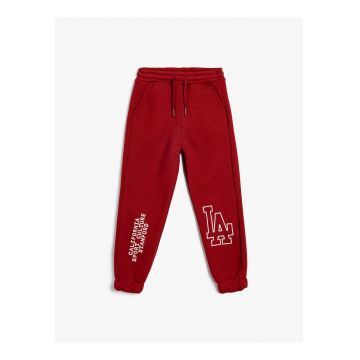 Pantaloni de trening relaxed fit cu text