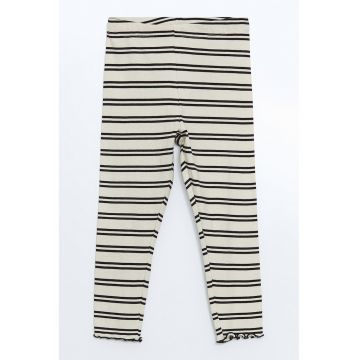 Pantaloni din amestec de bumbac cu model in dungi