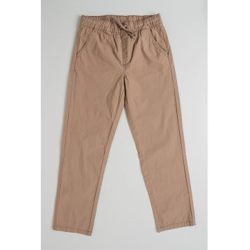 Pantaloni din amestec de bumbac cu snur de ajustare