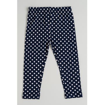 Pantaloni din bumbac cu buline