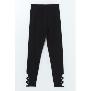 Pantaloni din bumbac cu model uni