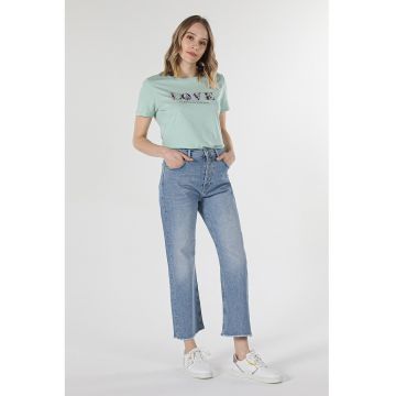 Blugi crop cu talie inalta Laris