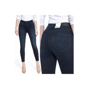 Blugi dama -  Scarlett High Zip - 20308-26 - Bumbac - Scurti - Petite - Denim - W24-L31 US - Albastru