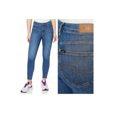 Blugi dama -  Scarlett High Zip - 23926-44 - Bumbac - Scurti - Petite - Denim - W26-L33 US - Albastru