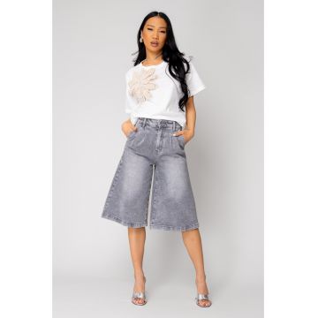 Blugi Elastici Largi 3/4 Light Grey 15965