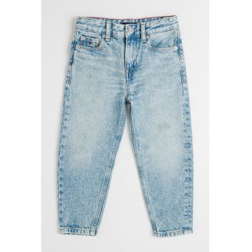 Blugi mom fit cu aspect decolorat