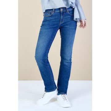 Blugi regular fit cu aspect usor decolorat