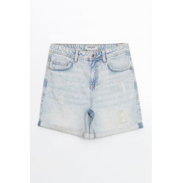 Blugi scurti din amestec de bumbac cu design 5 buzunare