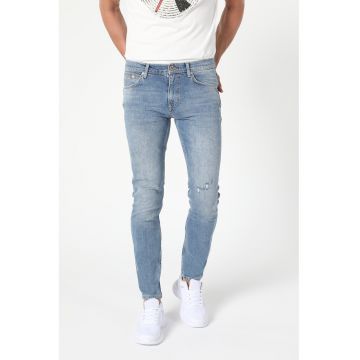 Blugi skinny cu detalii cu aspect deteriorat